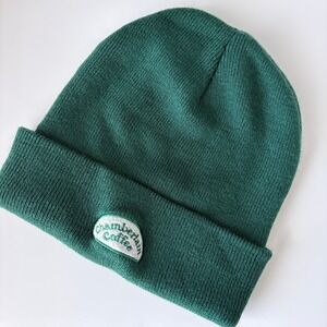 Chamberlain Coffee Forest Green Knit Beanie Embroidered Logo Patch Hat One Size